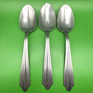 (3) Royal Allegheny RFL9 Oval Soup Table Spoon Place Stainless Outline 7 1/4 In